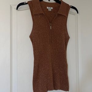 Cache sparkly collared tank top